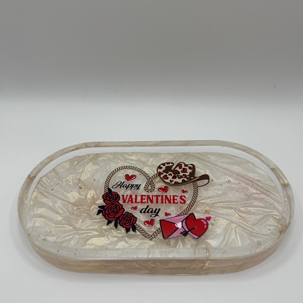 ✨ Handmade Valentine’s Resin Decorative Tray ✨